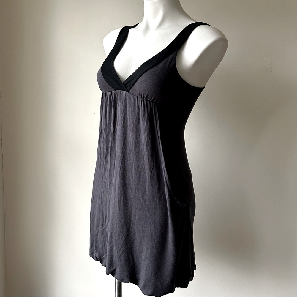 GARAGE Soft Jersey V Neck Pocket Dress, XS
